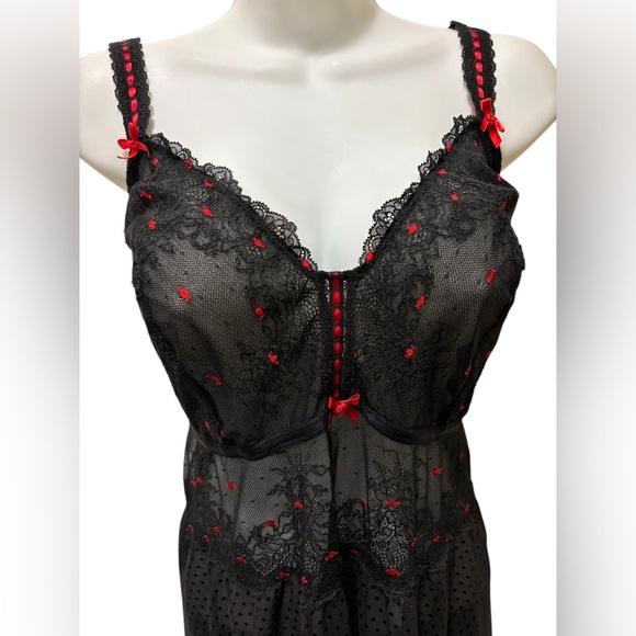 Cacique Sexy Sheer Babydoll Nightie Sz 22/24 Plus Fairy Whimsygoth Coquette - Picture 2 of 9